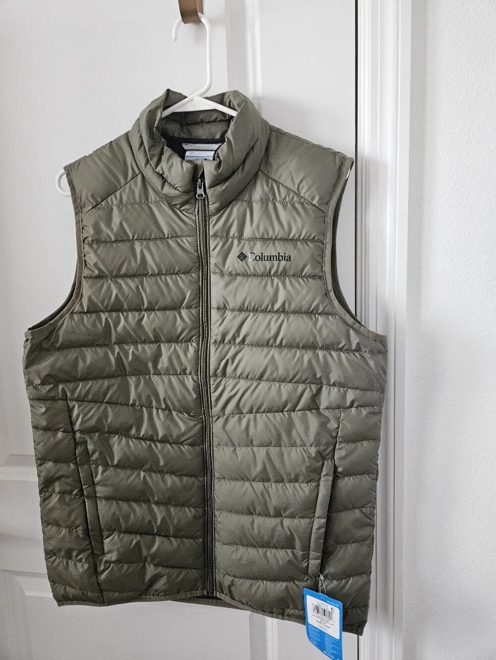 NWT Columbia Foster Falls Water Repellent Vest Men’s Small Stone Green